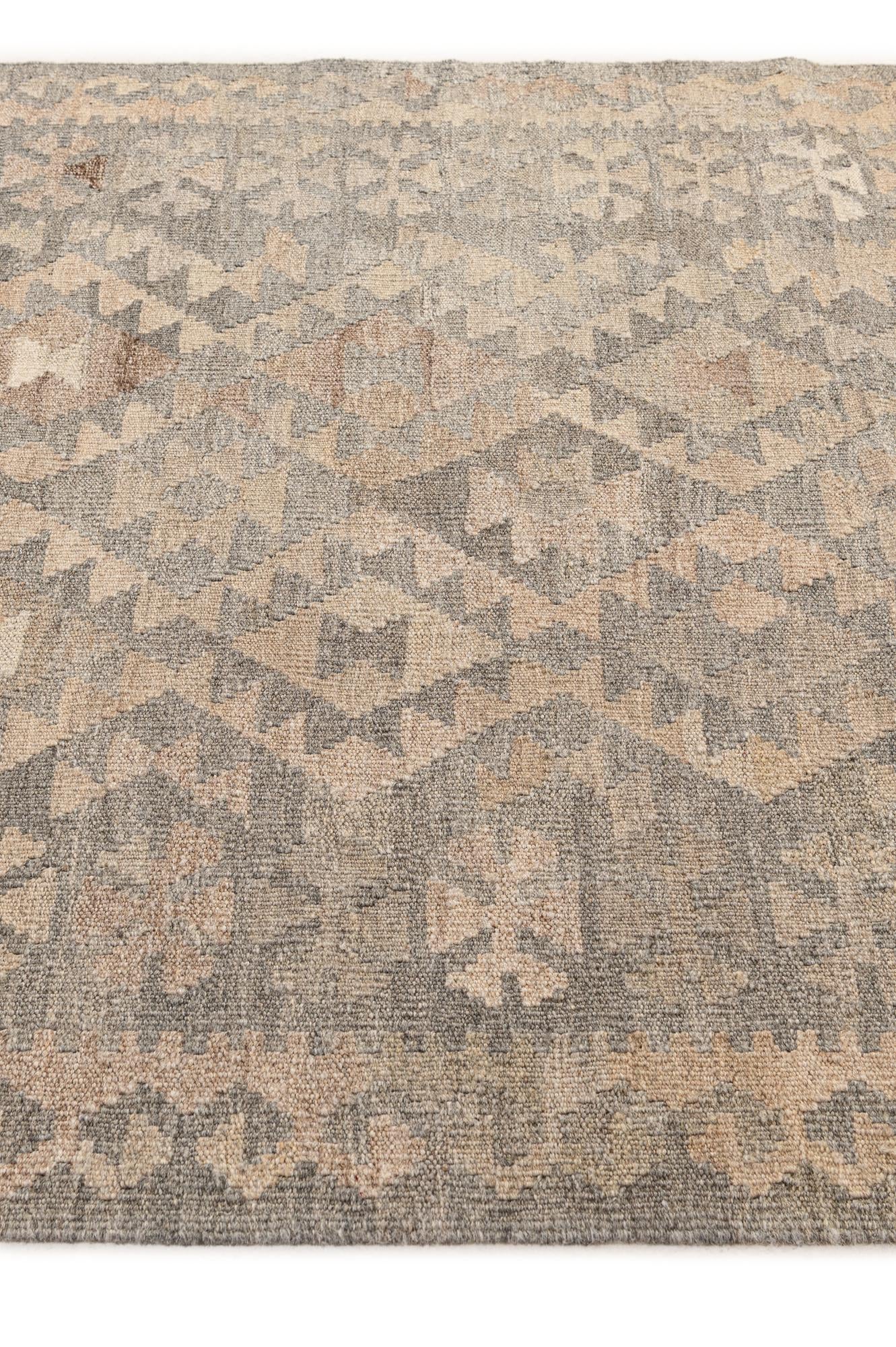 4' x 5' 11 Hand Woven Kilim Maymana Wool Rug