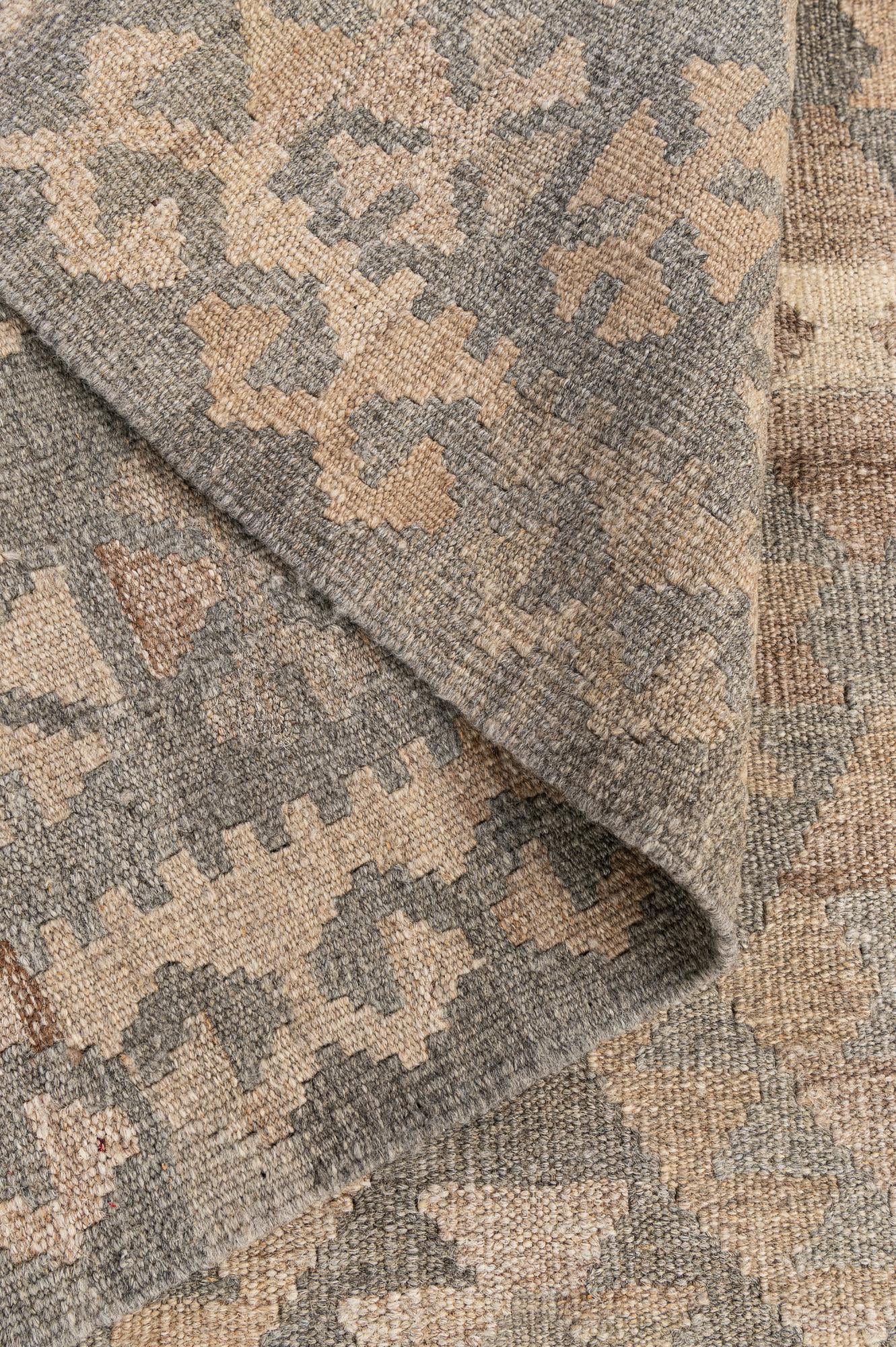 4' x 5' 11 Hand Woven Kilim Maymana Wool Rug