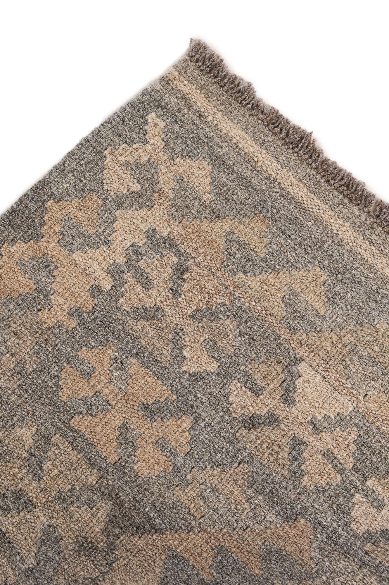 4' x 5' 11 Hand Woven Kilim Maymana Wool Rug