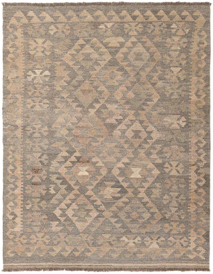 Detail image of 4' x 5' 11 Hand Woven Kilim Maymana Wool Rug