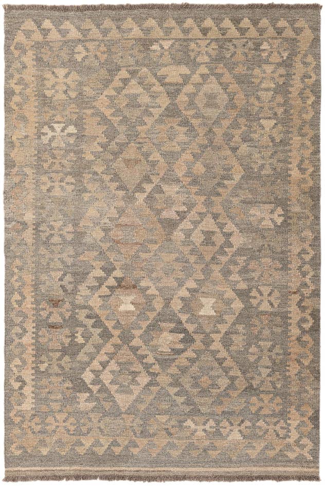 Detail image of 4' x 5' 11 Hand Woven Kilim Maymana Wool Rug