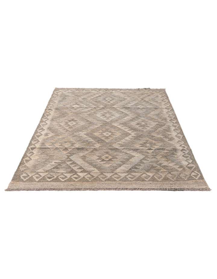 4' x 6' Hand Woven Kilim Maymana Wool Rug