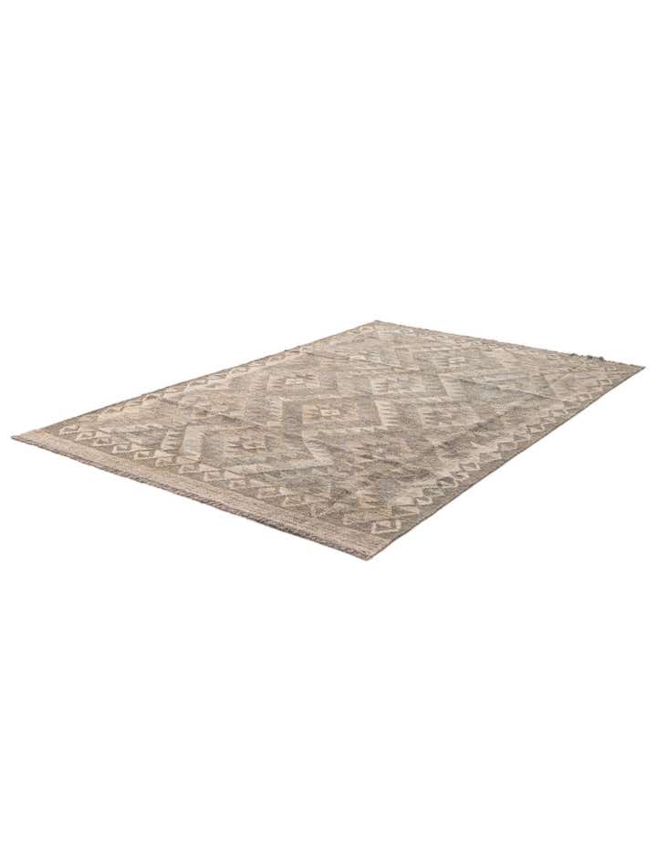 4' x 6' Hand Woven Kilim Maymana Wool Rug
