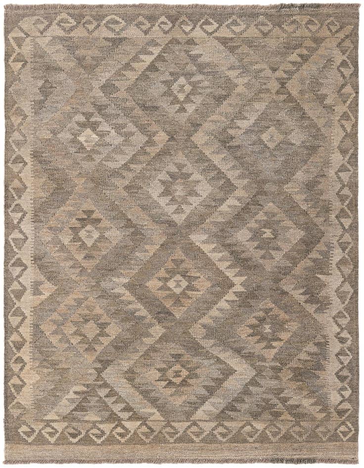 Detail image of 4' x 6' Hand Woven Kilim Maymana Wool Rug