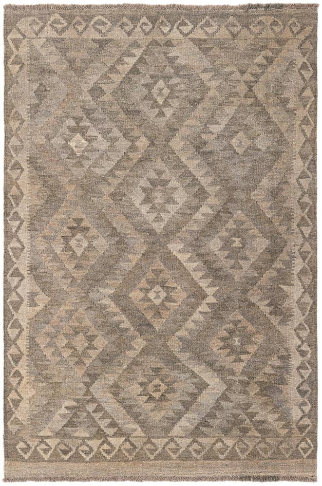 Detail image of 4' x 6' Hand Woven Kilim Maymana Wool Rug