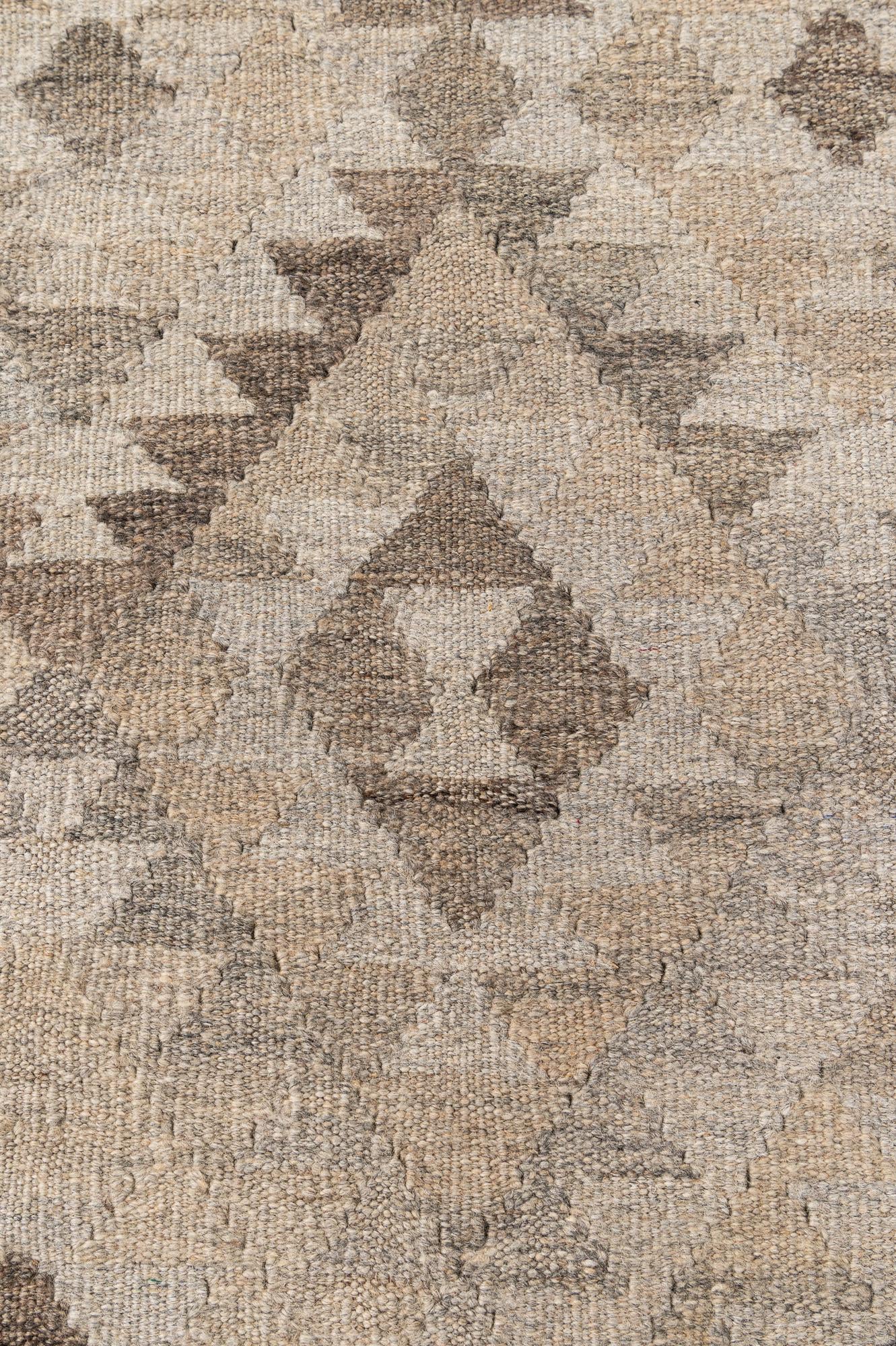 4' x 5' 9 Hand Woven Kilim Maymana Wool Rug
