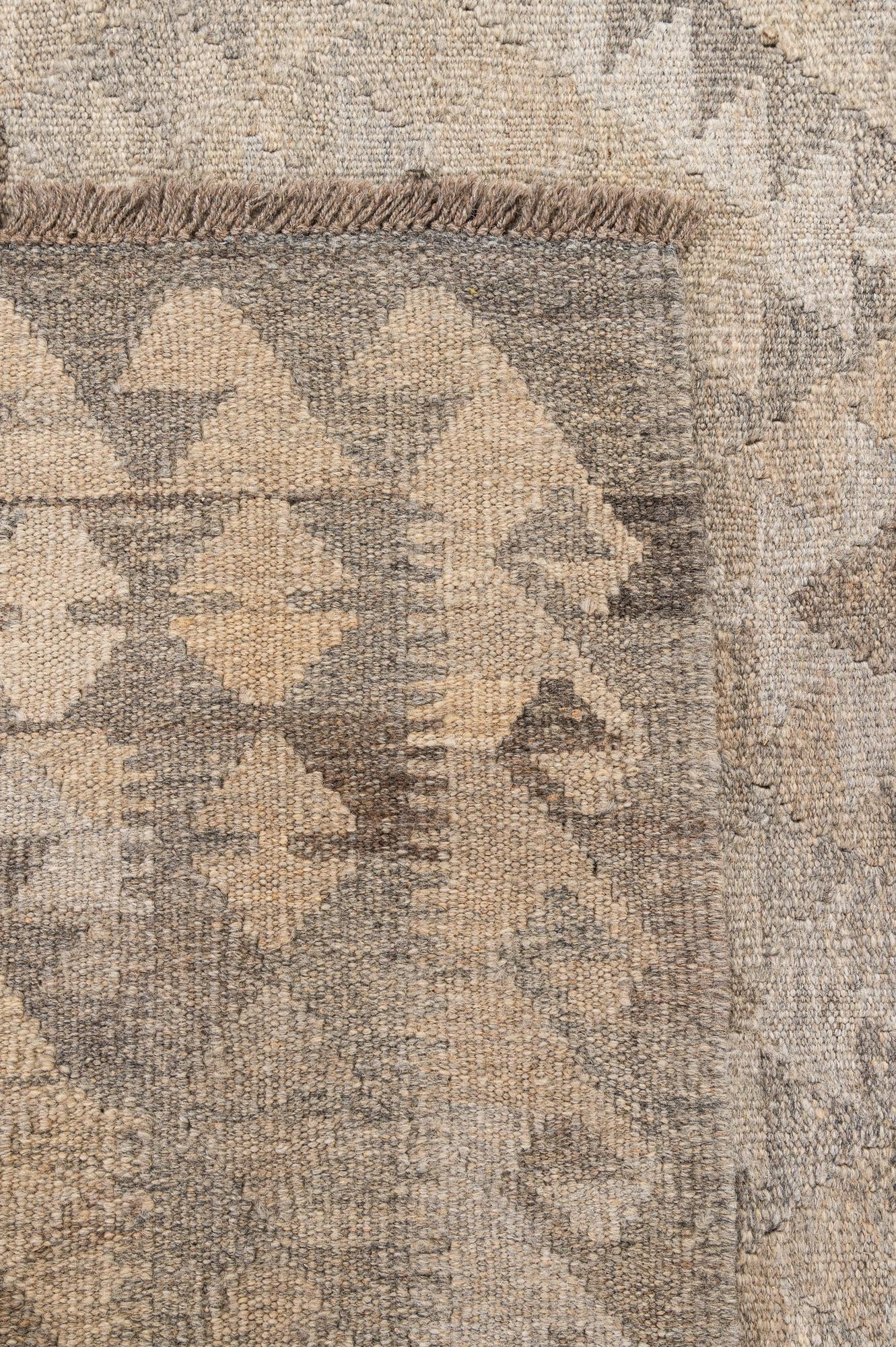 4' x 5' 9 Hand Woven Kilim Maymana Wool Rug