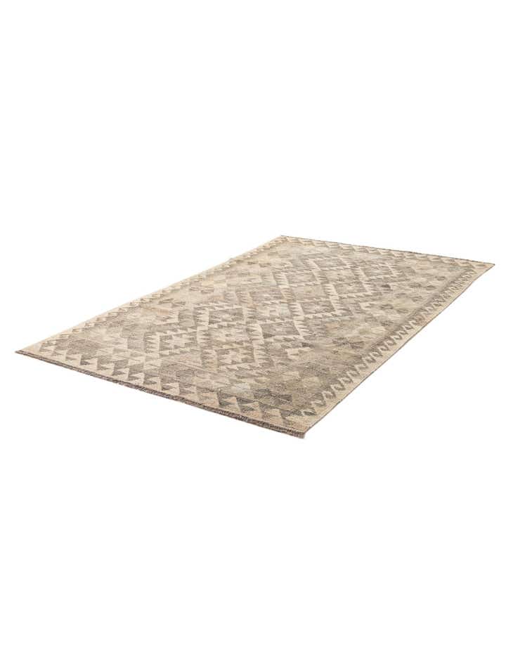 3' 10 x 6' 4 Hand Woven Kilim Maymana Wool Rug