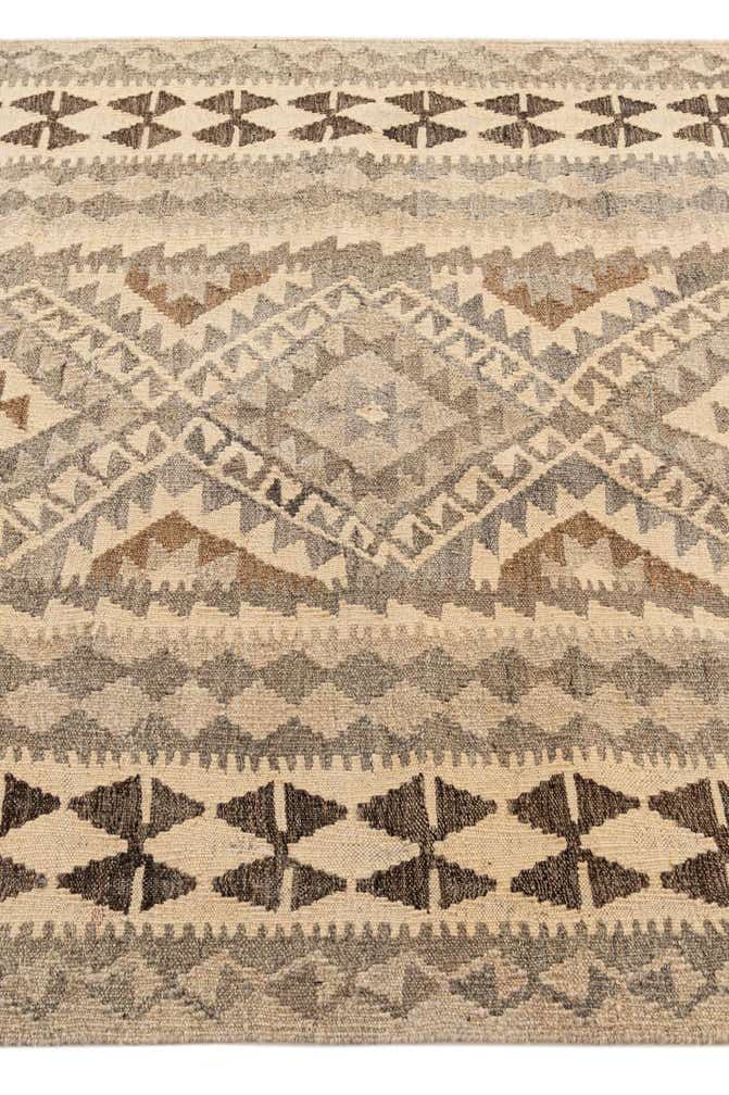 3' 11 x 6' 3 Hand Woven Kilim Maymana Wool Rug