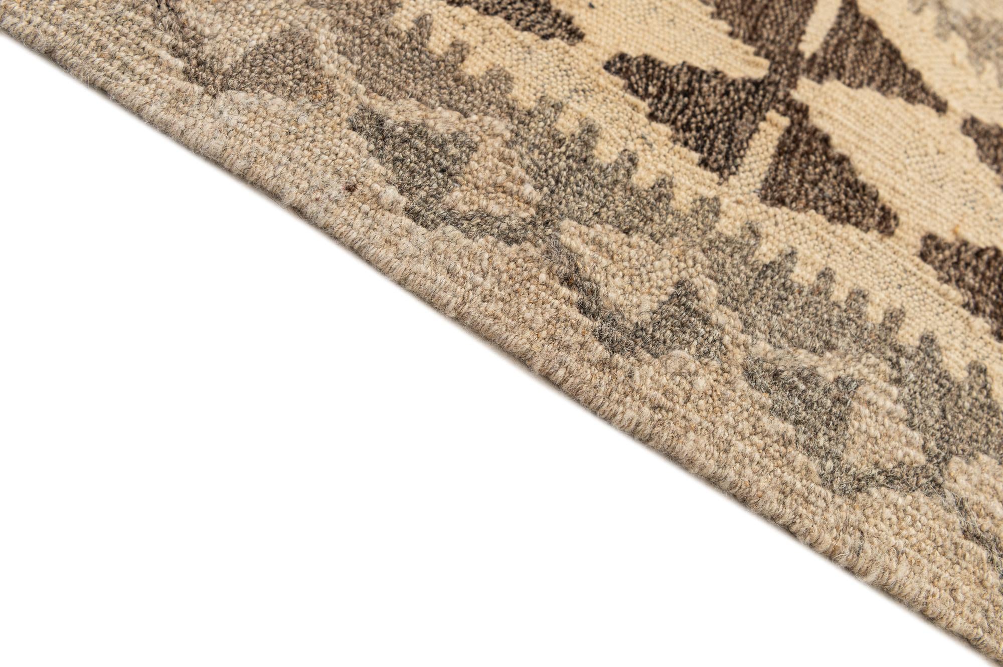 3' 11 x 6' 3 Hand Woven Kilim Maymana Wool Rug