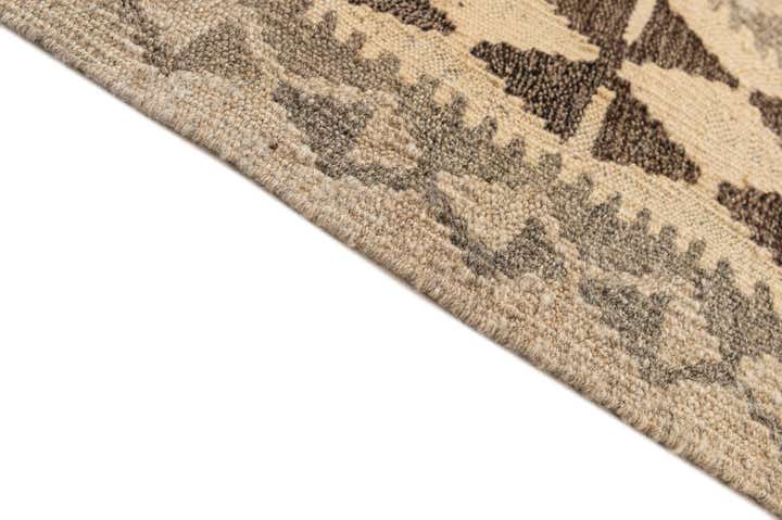 3' 11 x 6' 3 Hand Woven Kilim Maymana Wool Rug