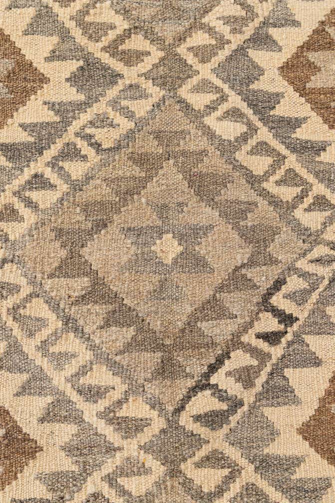 3' 11 x 6' 3 Hand Woven Kilim Maymana Wool Rug