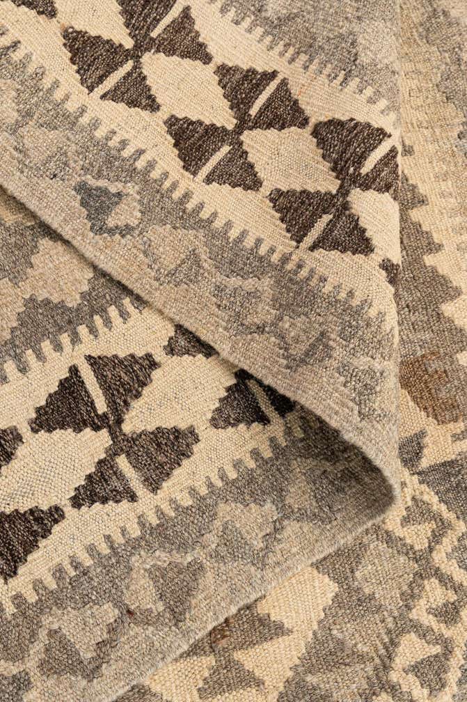 3' 11 x 6' 3 Hand Woven Kilim Maymana Wool Rug