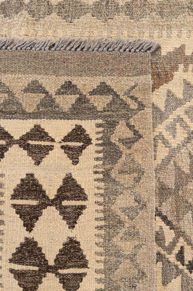 3' 11 x 6' 3 Hand Woven Kilim Maymana Wool Rug