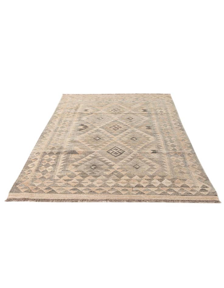 Detail image of 4' x 6' 4 Hand Woven Kilim Maymana Wool Rug