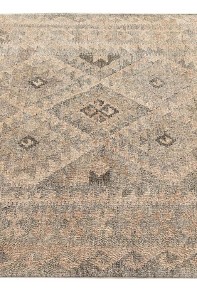 4' x 6' 4 Hand Woven Kilim Maymana Wool Rug