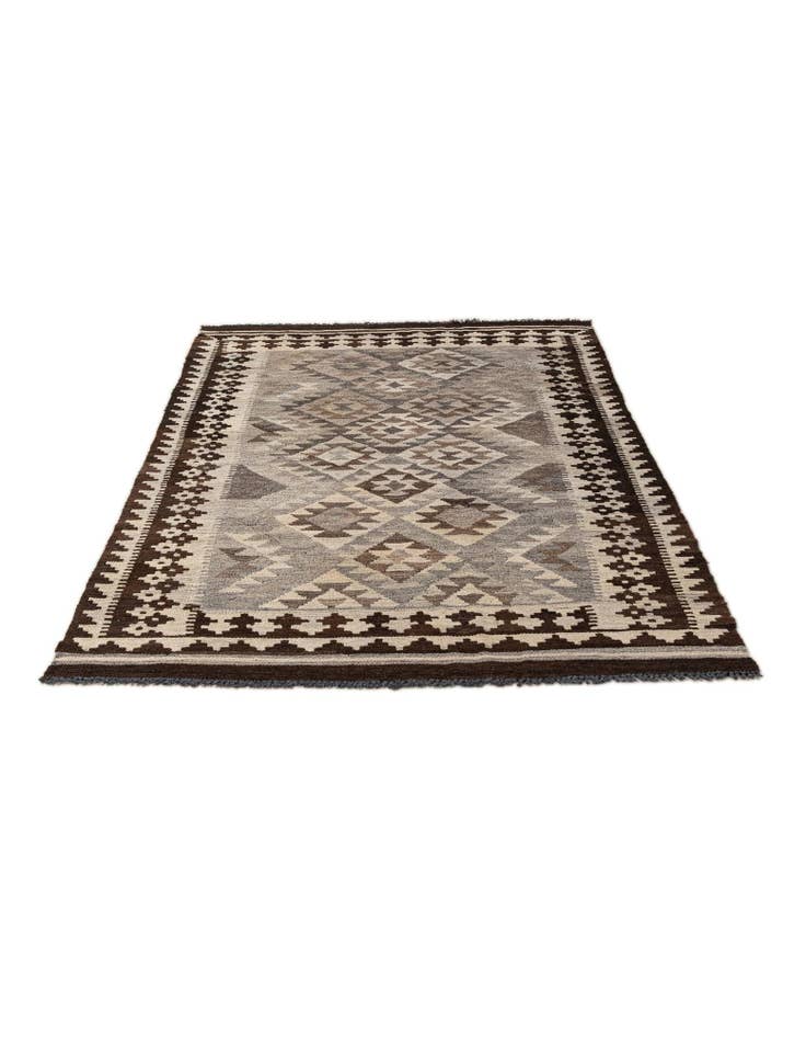 Detail image of 3' 10 x 6' 3 Hand Woven Kilim Maymana Wool Rug