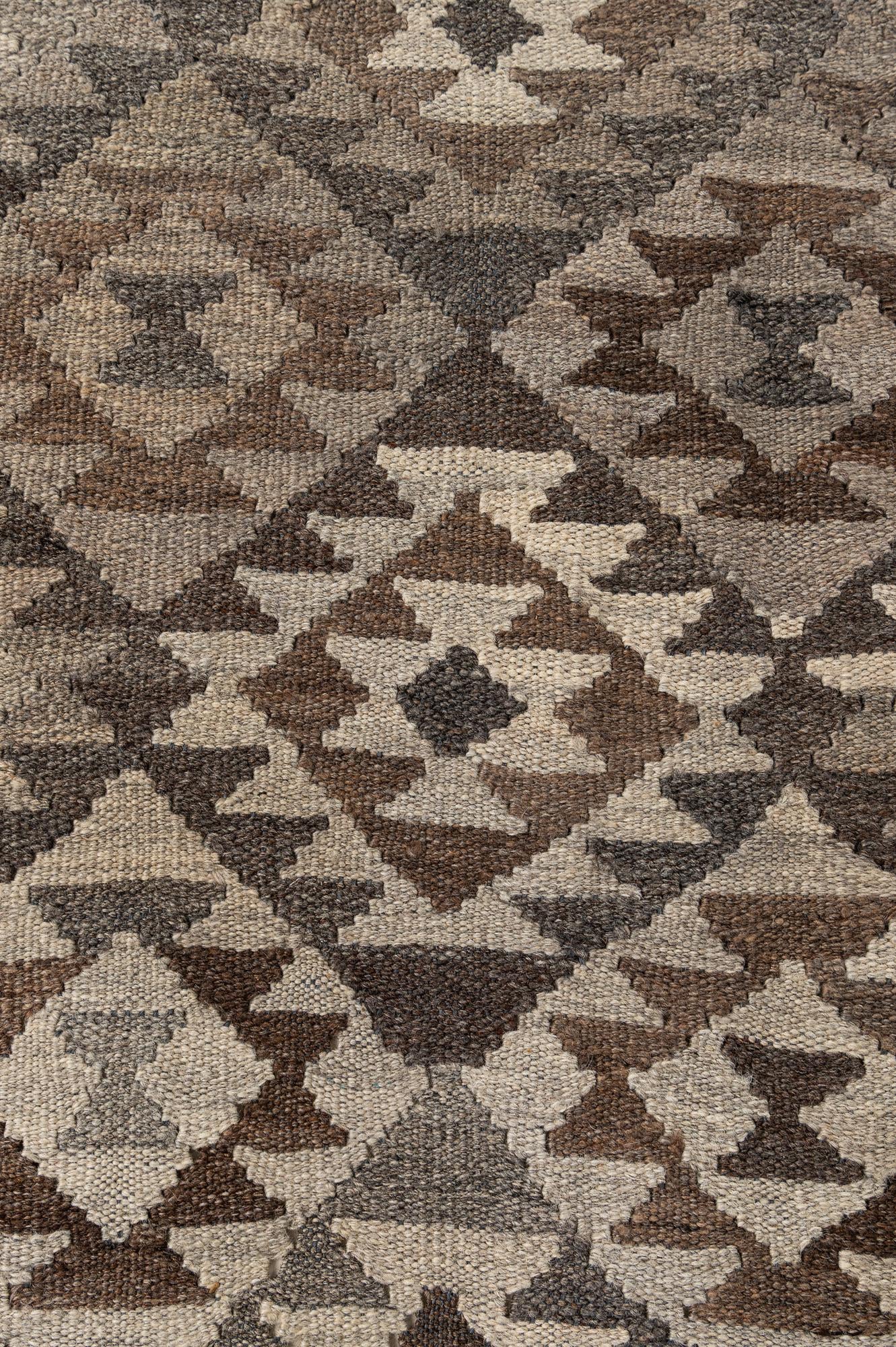 3' 10 x 6' 3 Hand Woven Kilim Maymana Wool Rug