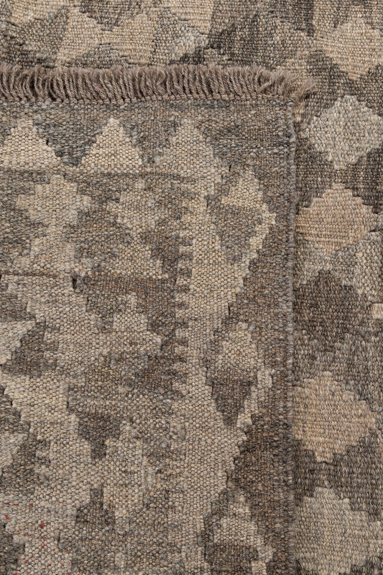 4' 2 x 6' 2 Hand Woven Kilim Maymana Wool Rug