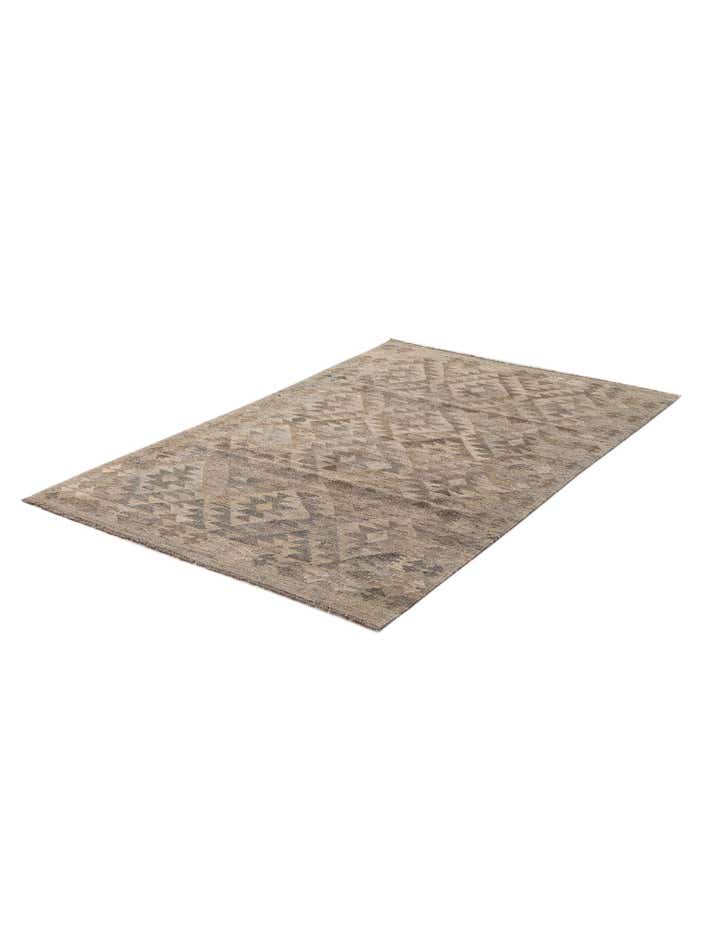 3' 10 x 6' 5 Hand Woven Kilim Maymana Wool Rug