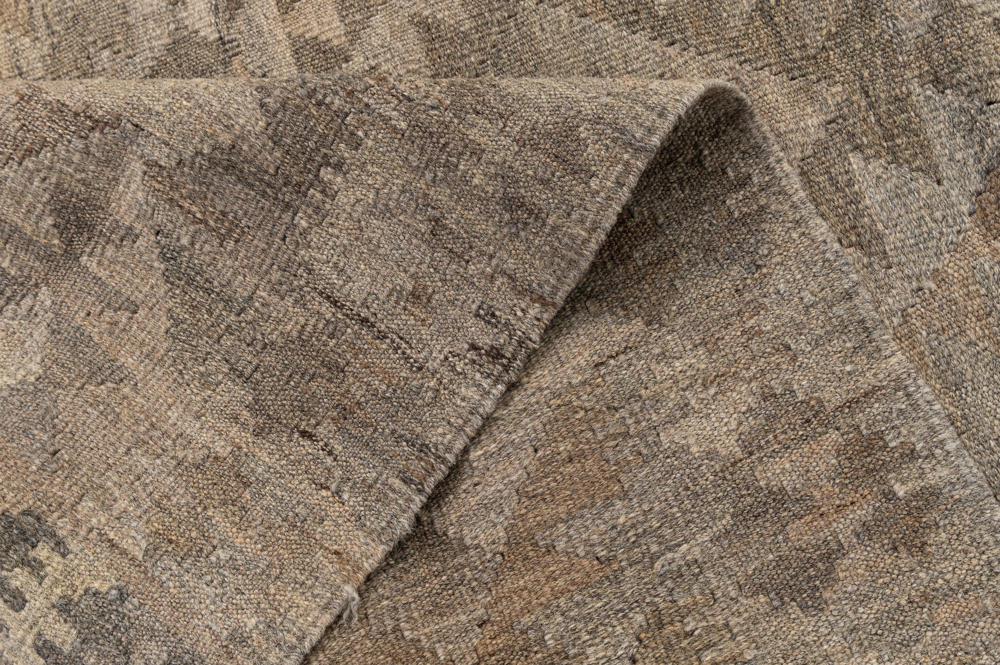 3' 10 x 6' 5 Hand Woven Kilim Maymana Wool Rug
