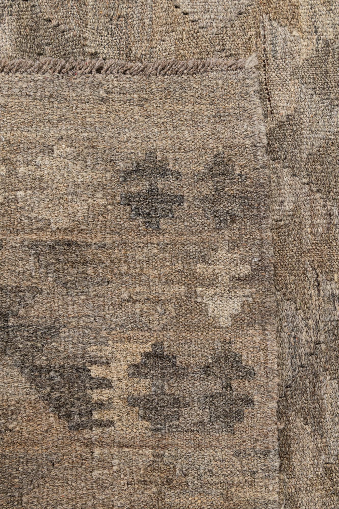3' 10 x 6' 5 Hand Woven Kilim Maymana Wool Rug