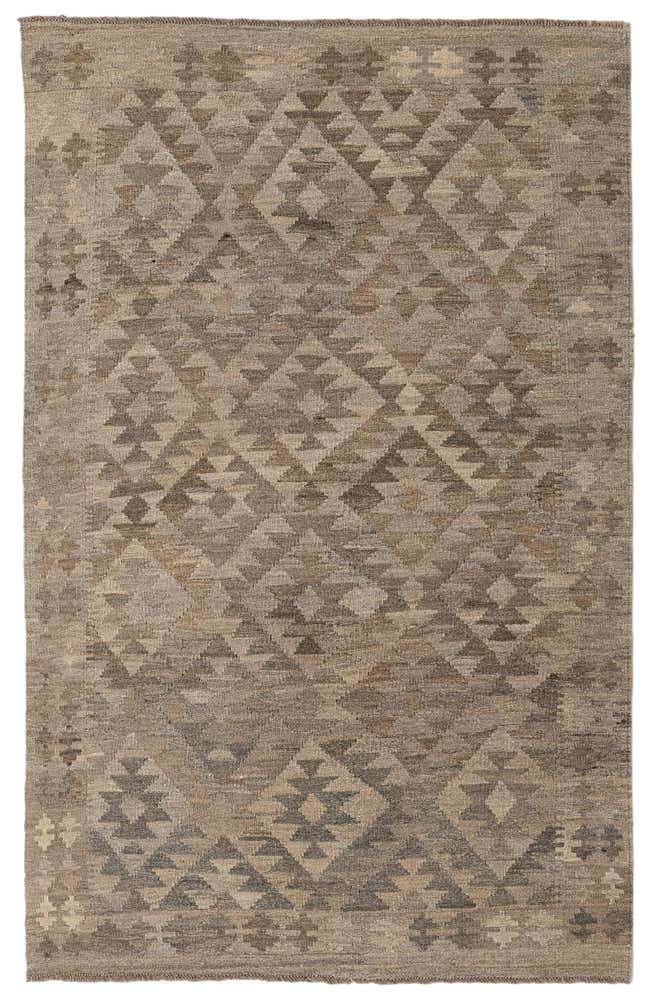 3' 10 x 6' 5 Hand Woven Kilim Maymana Wool Rug