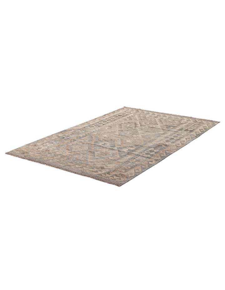 4' x 6' 6 Hand Woven Kilim Maymana Wool Rug