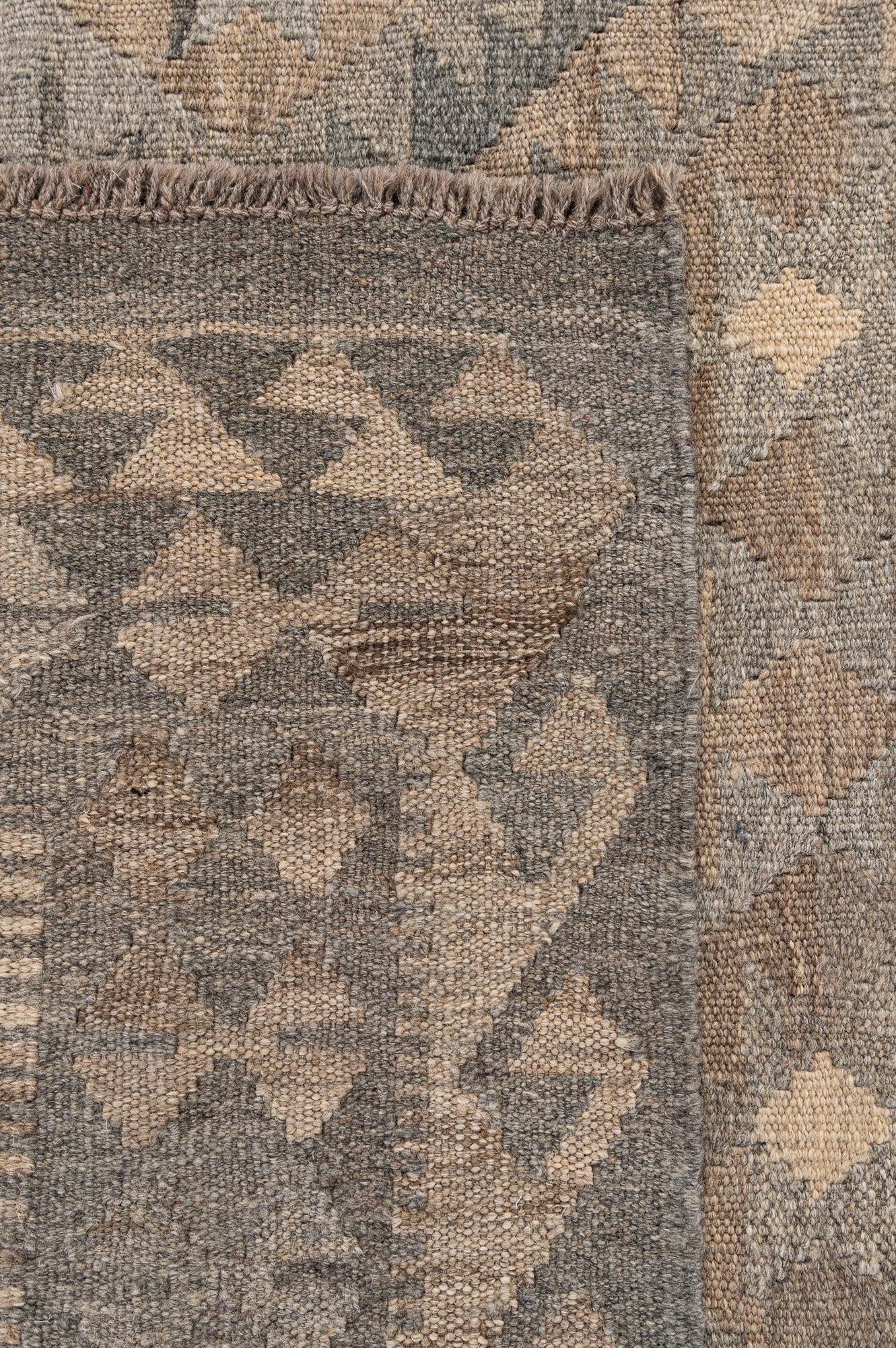 4' x 6' 6 Hand Woven Kilim Maymana Wool Rug