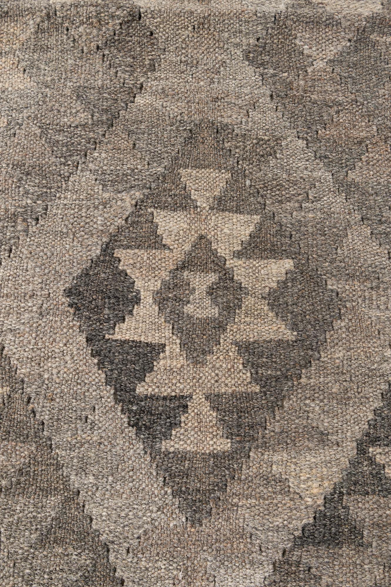 4' 1 x 6' 3 Hand Woven Kilim Maymana Wool Rug
