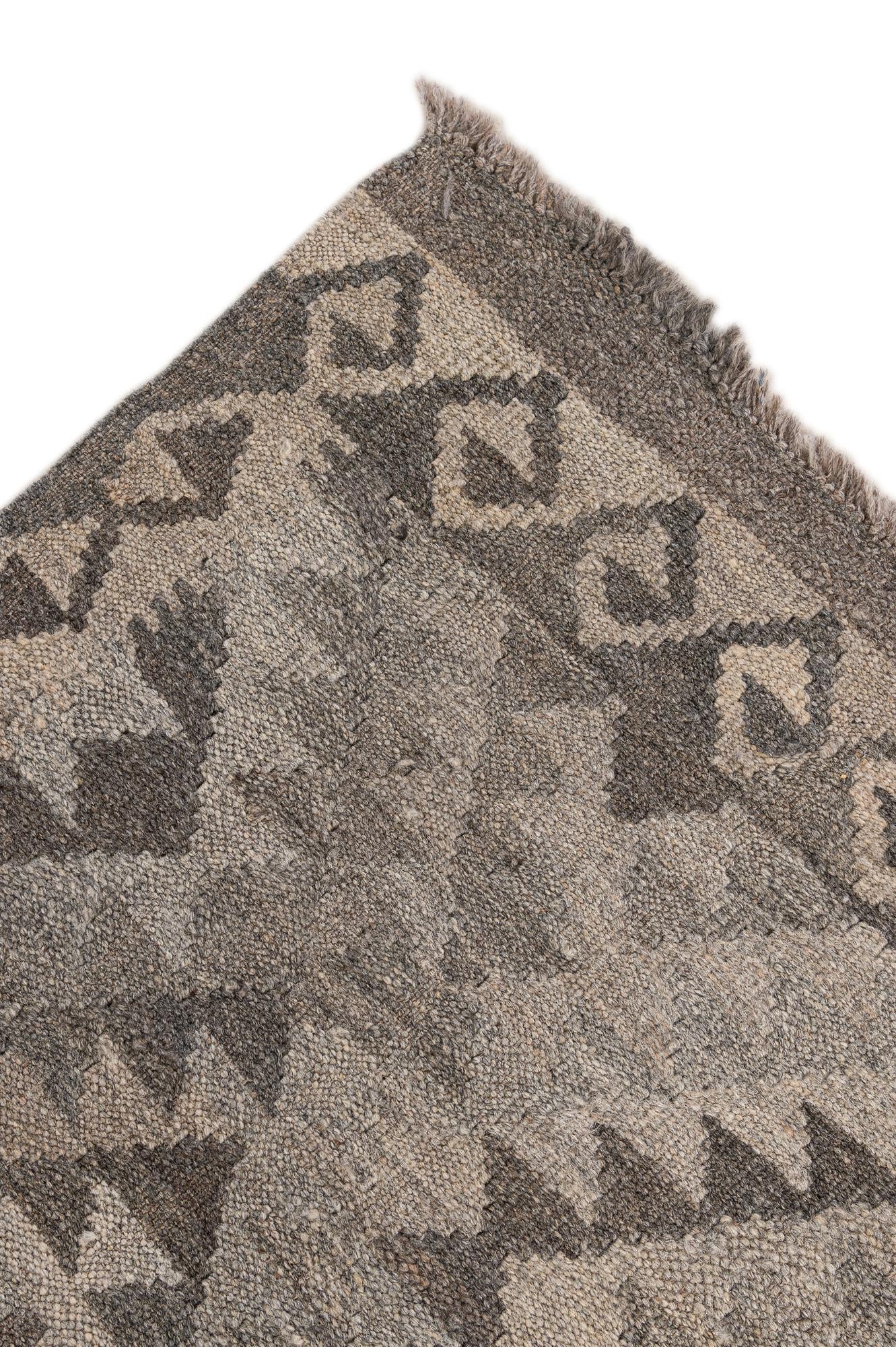 4' 1 x 6' 3 Hand Woven Kilim Maymana Wool Rug