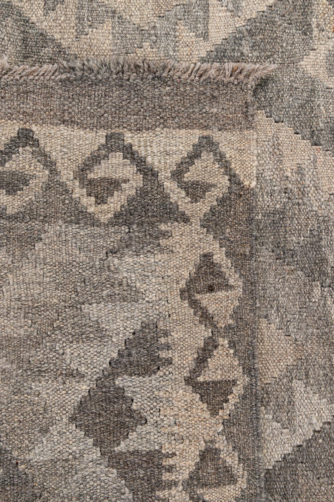 4' 1 x 6' 3 Hand Woven Kilim Maymana Wool Rug