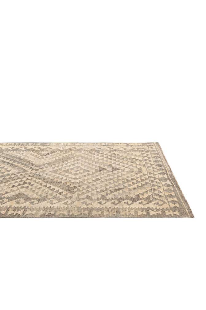 4' x 7' 3 Hand Woven Kilim Maymana Wool Rug