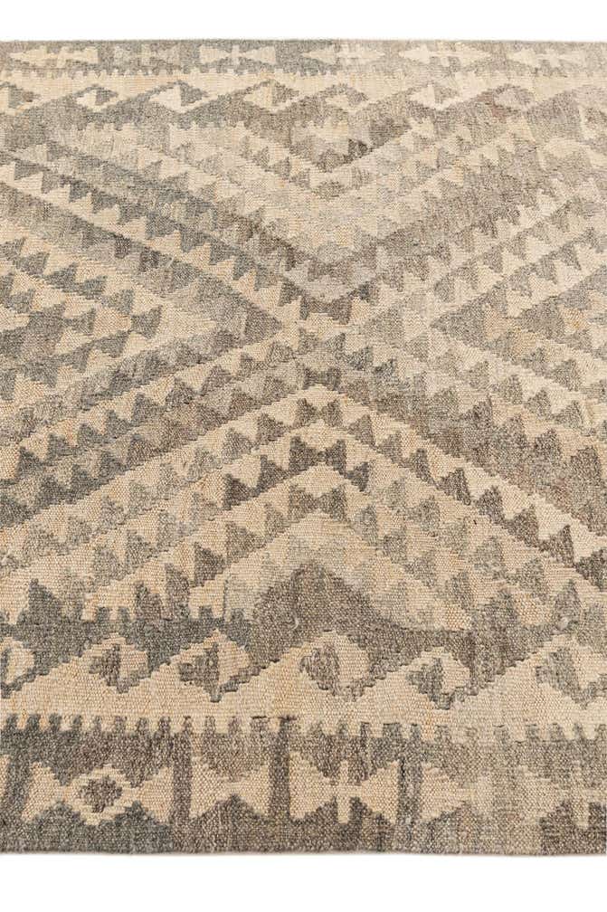 4' x 7' 3 Hand Woven Kilim Maymana Wool Rug