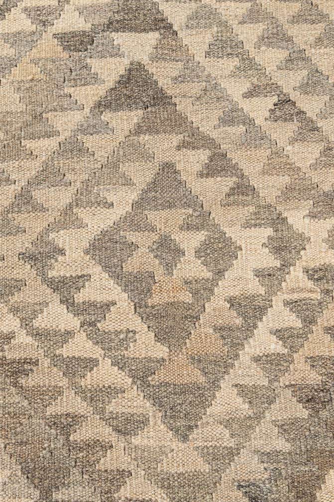 4' x 7' 3 Hand Woven Kilim Maymana Wool Rug