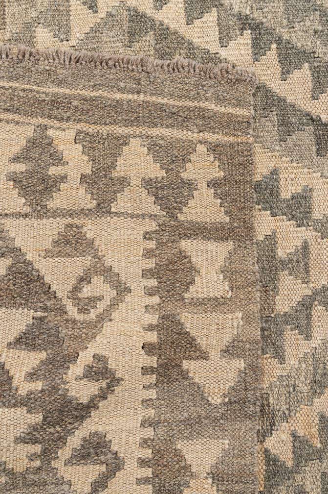 4' x 7' 3 Hand Woven Kilim Maymana Wool Rug