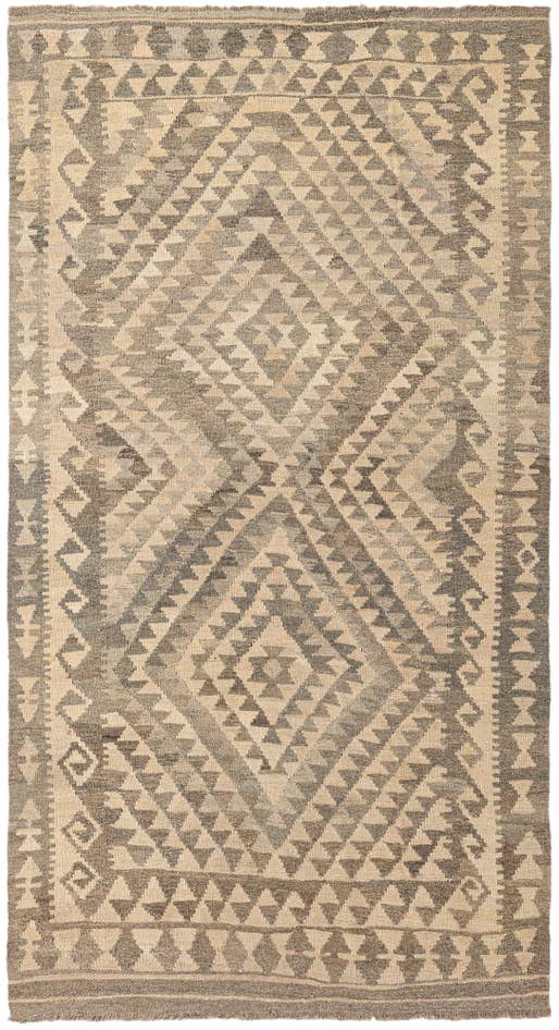 Detail image of 4' x 7' 3 Hand Woven Kilim Maymana Wool Rug