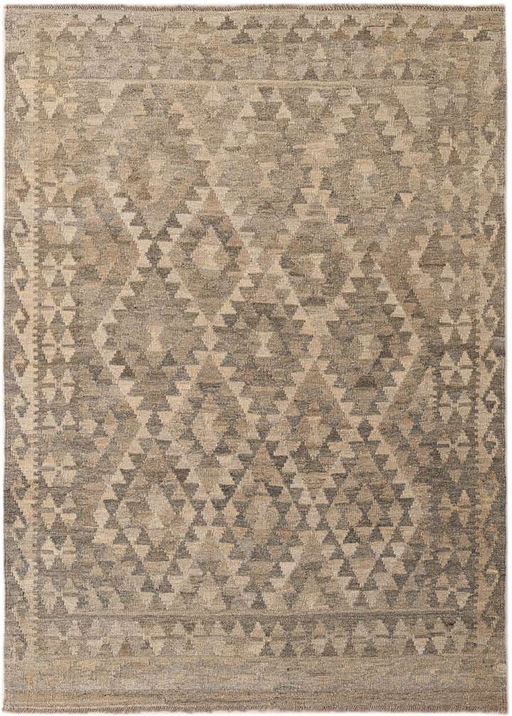 4' 3 x 5' 8 Hand Woven Kilim Maymana Wool Rug