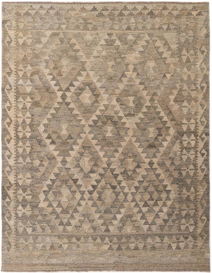 Detail image of 4' 3 x 5' 8 Hand Woven Kilim Maymana Wool Rug