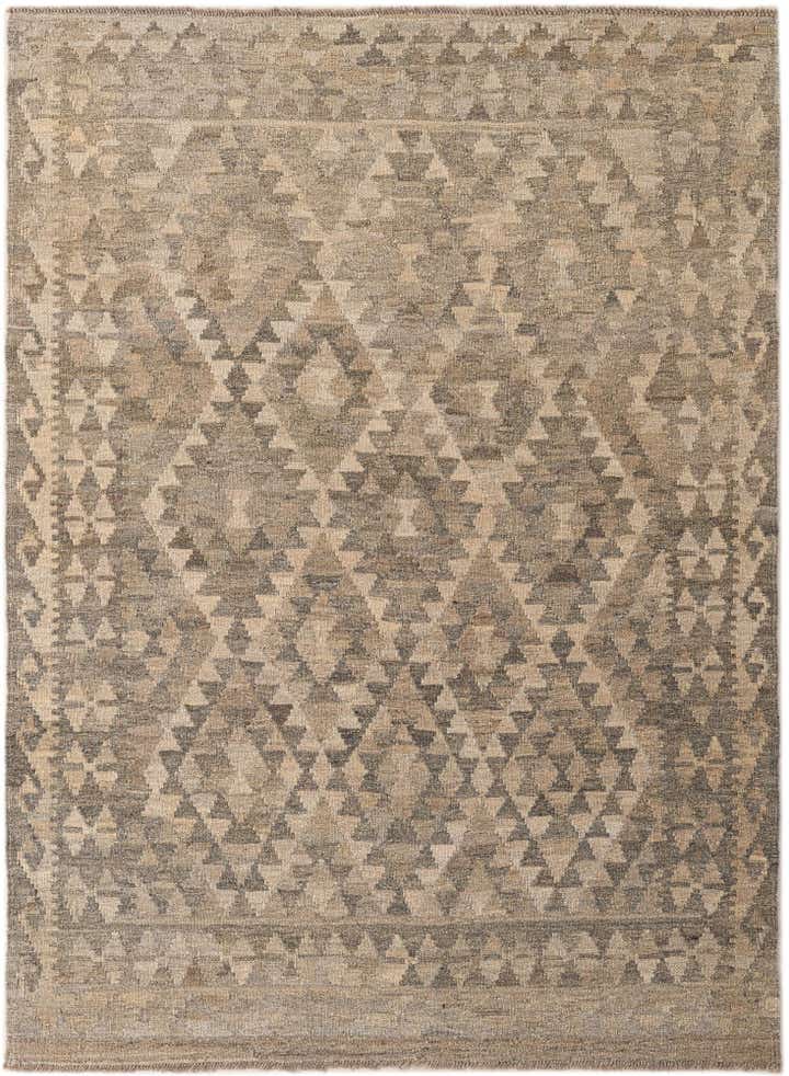 4' 3 x 5' 8 Hand Woven Kilim Maymana Wool Rug