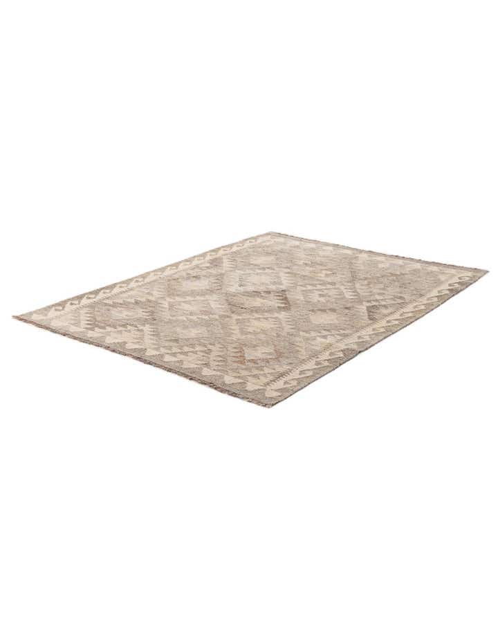 4' 3 x 5' 8 Hand Woven Kilim Maymana Wool Rug