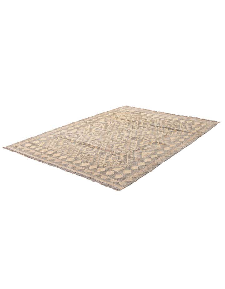 4' 3 x 5' 9 Hand Woven Kilim Maymana Wool Rug