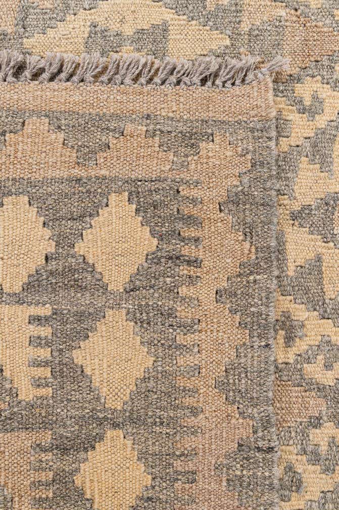4' 3 x 5' 9 Hand Woven Kilim Maymana Wool Rug