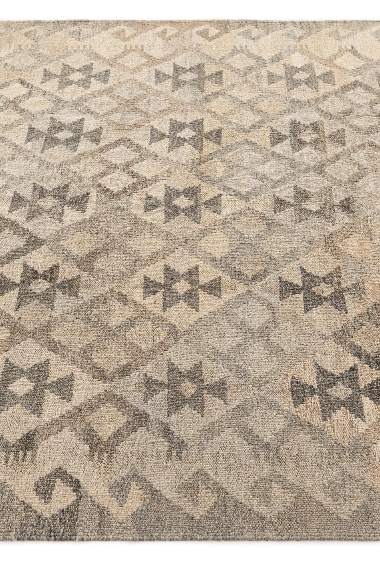 4' 3 x 6' Hand Woven Kilim Maymana Wool Rug