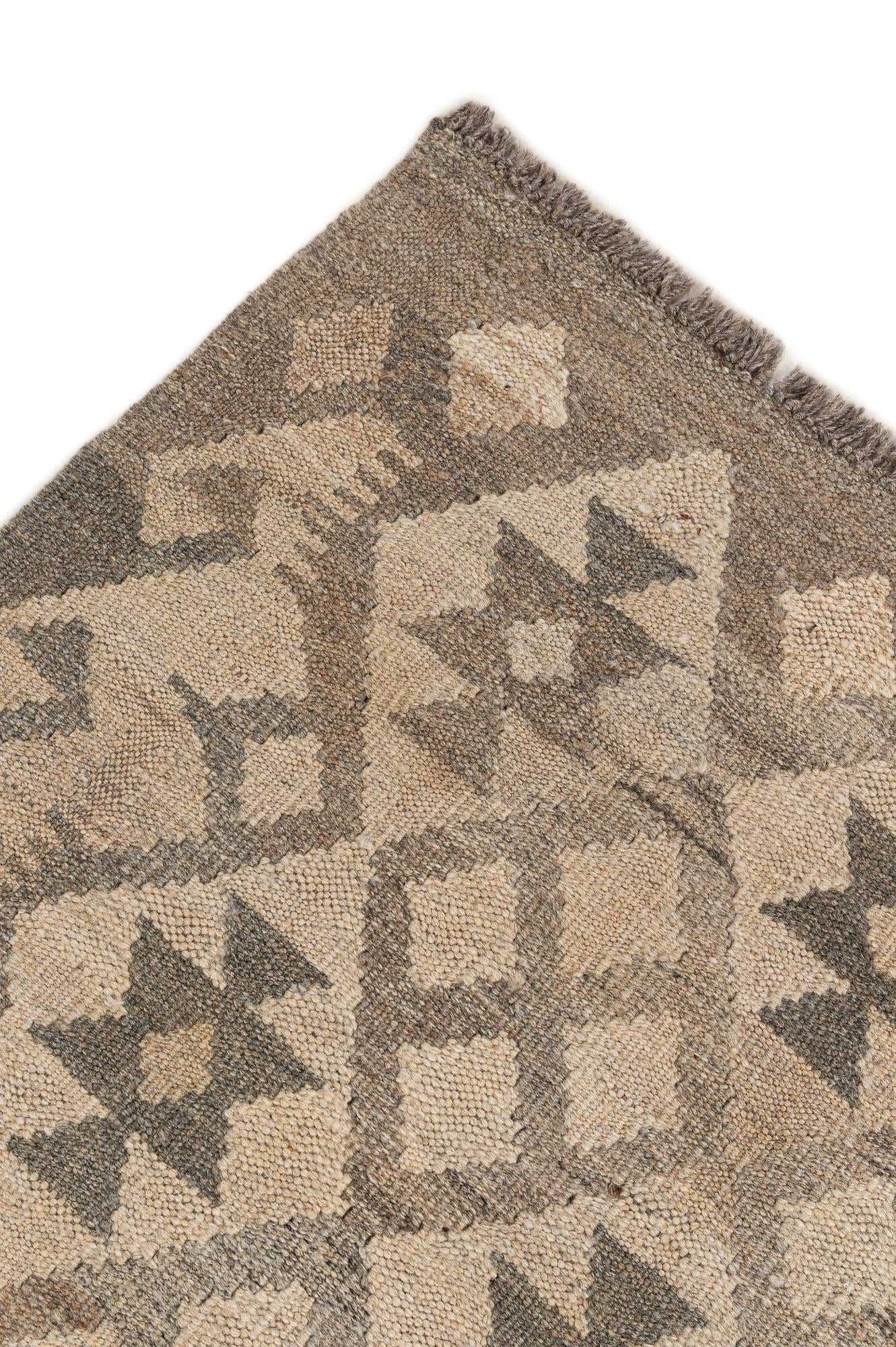 4' 3 x 6' Hand Woven Kilim Maymana Wool Rug