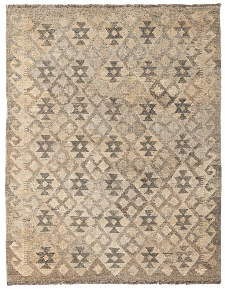 Detail image of 4' 3 x 6' Hand Woven Kilim Maymana Wool Rug