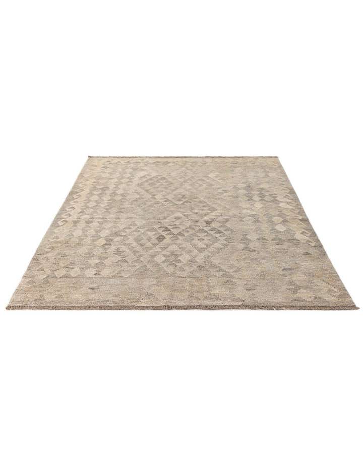 4' 5 x 6' Hand Woven Kilim Maymana Wool Rug
