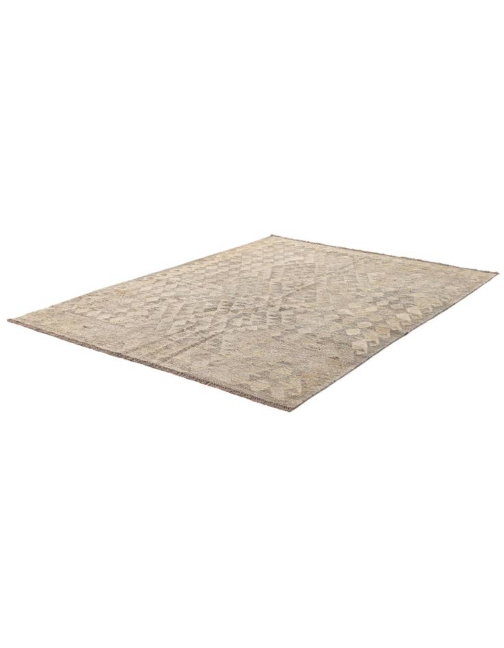 Detail image of 4' 5 x 6'  Hand Woven Kilim Maymana Wool Rug