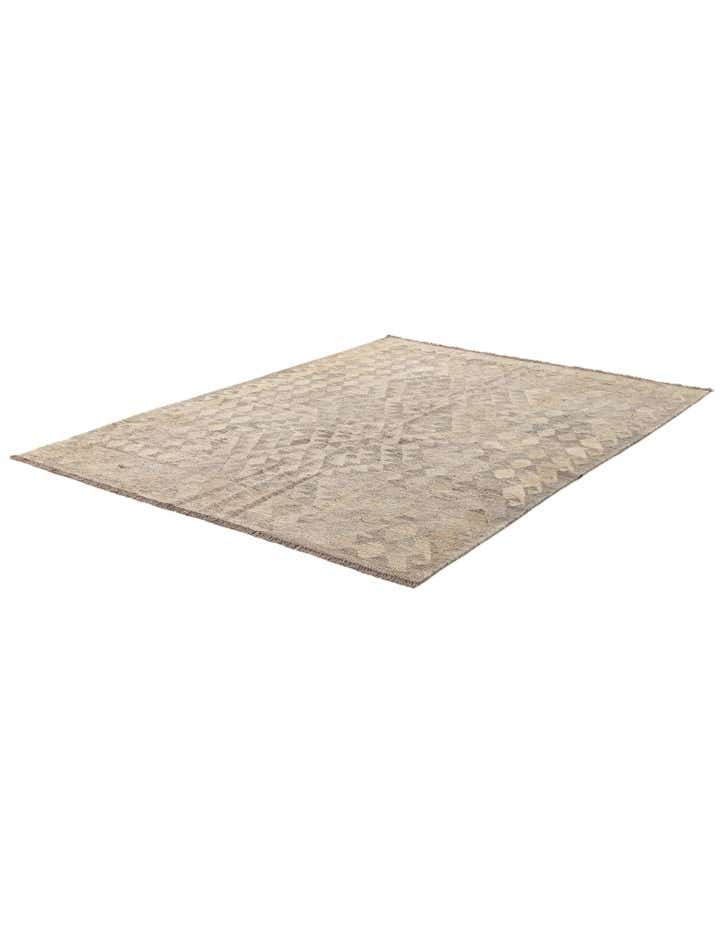 4' 5 x 6' Hand Woven Kilim Maymana Wool Rug