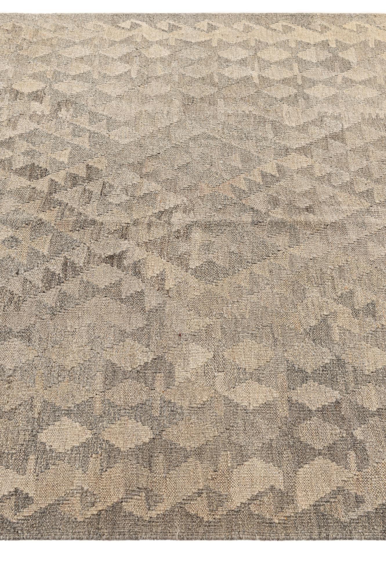 4' 5 x 6' Hand Woven Kilim Maymana Wool Rug